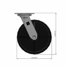 8"x2" Polypropylene Wheel Swivel Caster