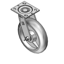 8"x2" Thermo-Rubber (Donut) Precision Ball Bearing Caster with 4"x4.5" Plate