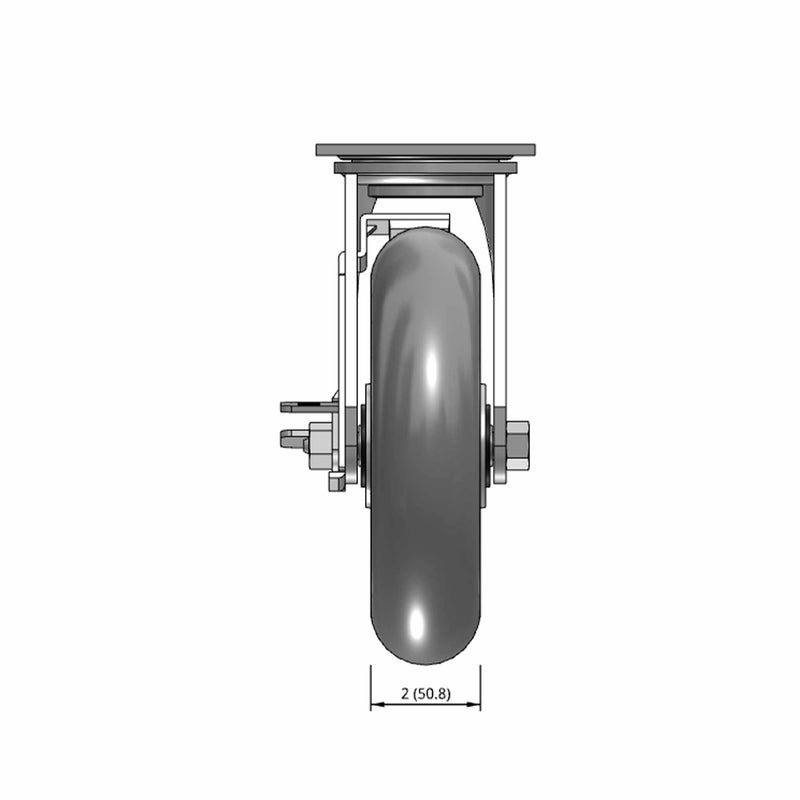 8"x2" TPR Donut Wheel Side Locking Swivel Caster