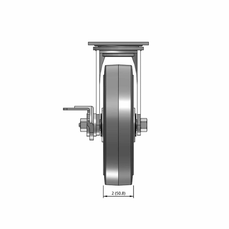 8"x2" TPR Wheel Side CAM Locking Swivel Caster