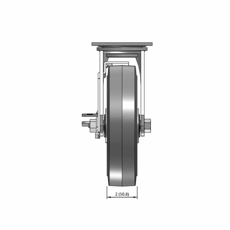 8"x2" TPR Wheel Side Locking Swivel Caster