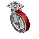 8"x2" Thermo-Urethane Precision Ball Bearing Caster with 4"x4.5" Plate