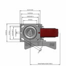 8"x2" TPU Maroon Wheel Side CAM Locking Swivel Caster