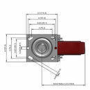 8"x2" TPU Maroon Wheel Swivel Caster