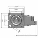 5"x2" Cast Iron Wheel Total Lock Brake Swivel Caster