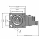 5"x2" Polyurethane-on-Iron Wheel Total Lock Brake Swivel Caster
