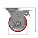 5"x2" Polyurethane-on-Iron Wheel Total Lock Brake Swivel Caster