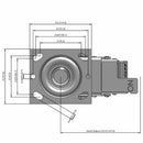 5"x2" TPR Donut Wheel Total Lock Brake Swivel Caster