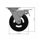 6"x2" Rubber-on-Iron Wheel Total Lock Brake Swivel Caster