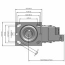 6"x2" Polypropylene Wheel Total Lock Brake Swivel Caster