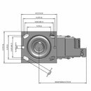 6"x2" TPU Maroon Wheel Total Lock Brake Swivel Caster