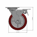 6"x2" TPU Maroon Wheel Total Lock Brake Swivel Caster
