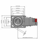 8"x2" Polyurethane-on-Iron Wheel Total Lock Brake Swivel Caster