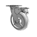8"x2" Thermo-Rubber (Donut) Delrin Bearing Caster with Total Lock and 4"x4.5" Plate