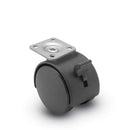 Main view of a Shepherd Casters 50mm wheels Swivel caster with 1-1/2" x 1-1/2" top plate, with a top wheel lock brake, Nylon wheel and 75 lb. capacity part