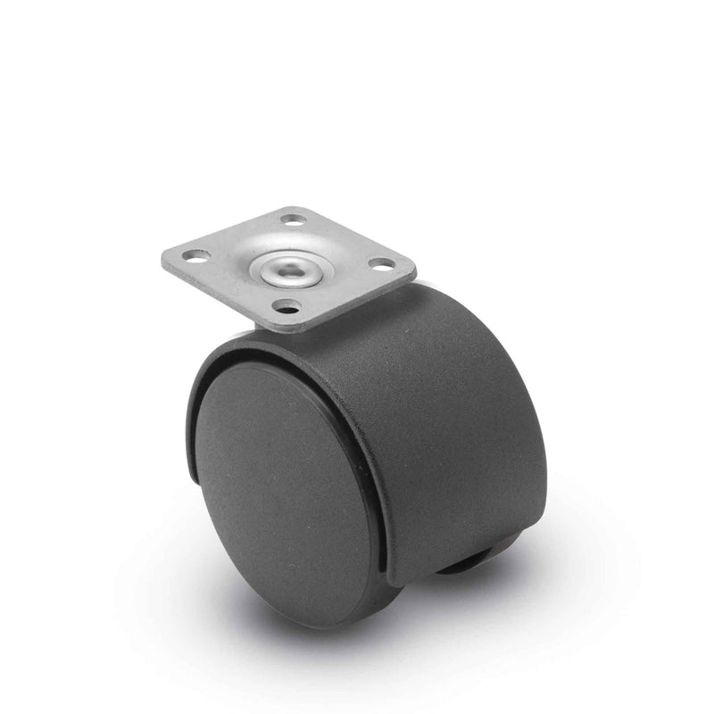 Main view of a Shepherd Casters 50mm wheels Swivel caster with 1-1/2" x 1-1/2" top plate, without a brake, Nylon wheel and 75 lb. capacity part
