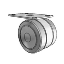 75mm Floor-Protective Twin Wheel with 2-5/8" x 3-3/4" Plate
