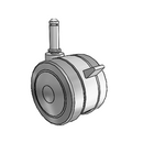 75mm Floor-Protective Twin Wheel with Wheel Lock and 7/16" x 1-7/16" Grip Ring