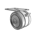 75mm Floor-Protective Twin Wheel with Wheel Lock and 2-5/8" x 3-3/4" Plate
