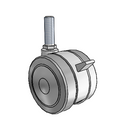 75mm Floor-Protective Twin Wheel with Wheel Lock and 1/2"-13NC x 1-1/2" Thread