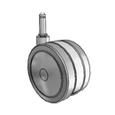 100mm Floor-Protective Twin Wheel with 7/16" x 1-7/16" Grip Ring