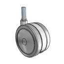 100mm Floor-Protective Twin Wheel with 1/2"-13NC x 1-1/2" Thread