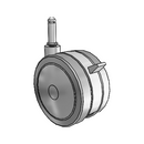 100mm Floor-Protective Twin Wheel with Wheel Lock and 7/16" x 1-7/16" Grip Ring