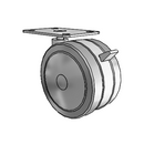 100mm Floor-Protective Twin Wheel with Wheel Lock and 2-5/8" x 3-3/4" Plate