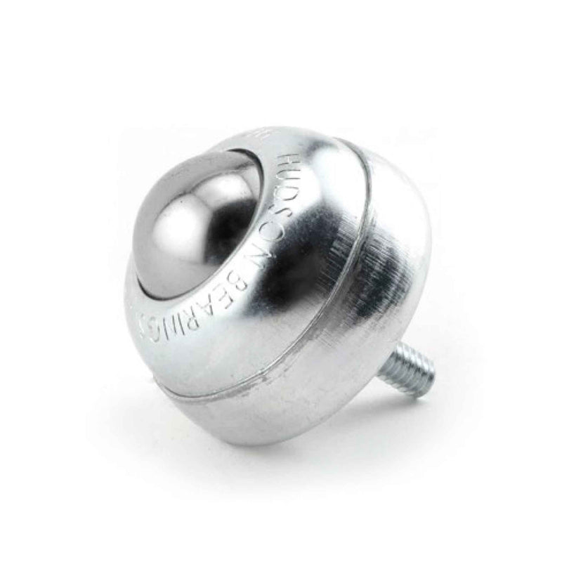 Main view of a Hudson Bearings Ball Transfers 1" steel ball with 1/4"-20 x 11/16" stud and 75 lb. capacity it is Made-in-USA under part