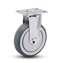 Main view of a MedCaster Casters 4" x 1.25" wide wheel Rigid caster with 2-1/2" x 3-5/8" top plate, without a brake, Thermoplastic Rubber wheel and 240 lb. capacity part