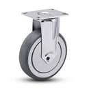 Main view of a MedCaster Casters 5" x 1.25" wide wheel Rigid caster with 2-1/2" x 3-5/8" top plate, without a brake, Thermoplastic Rubber wheel and 260 lb. capacity part