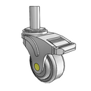 NA-03QDP-125-DL-RS04 MedCaster Swivel Medical Caster