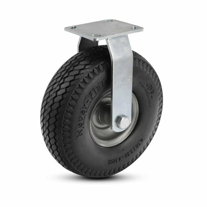 12" Rigid Caster with Never-Flat Polyurethane Foam Wheel and 4"x4.5" Plate
