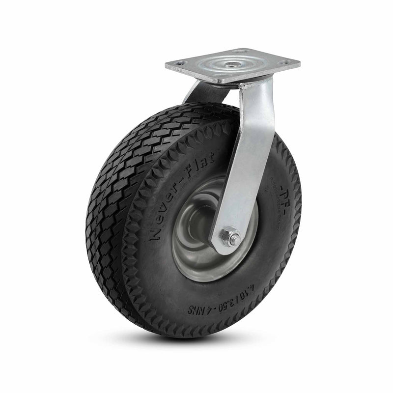 8" Swivel Caster with Never-Flat Polyurethane Foam Wheel and 4"x4.5" Plate