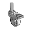 NG-03QDP-125-DL-GR09 MedCaster Swivel Caster
