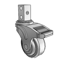 NG-03QDP-125-DL-SQ02 MedCaster Swivel Caster