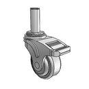 NG-03QDP-125-TL-GR09 MedCaster Swivel Caster