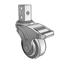 NG-03QDP-125-TL-SQ02 MedCaster Swivel Caster