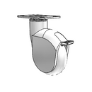 Genesis 4"x1.25" Monotech Wheel Caster with Brake and 2.625"x3.75" Plate