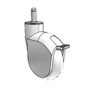 Genesis 4"x1.25" Monotech Wheel Caster with Brake and 7/16"x1-1/4" Grip Ring
