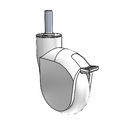 Genesis 4"x1.25" Monotech Wheel Caster with Brake and 1/2"x1.5" Thread