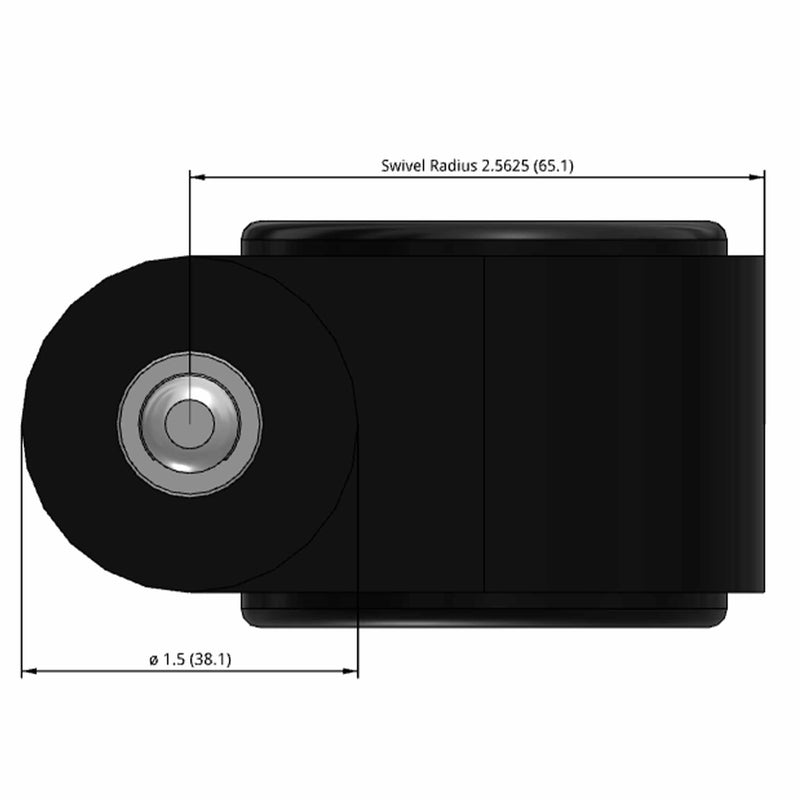 Replacement Black Chair Caster with 1.5" Barrell and 7/16" Grip Ring