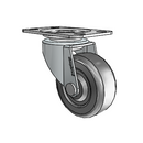 USA 2"x0.8125" Hard Rubber Wheel Caster with 1-3/4"x2-5/8" Plate