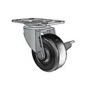 USA 2"x0.8125" Soft Rubber Wheel Side-Lock Caster with 1-3/4"x2-5/8" Plate