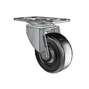 USA 2"x0.8125" Soft Rubber Wheel Caster with 1-3/4"x2-5/8" Plate