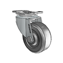 USA 2"x0.8125" Hard Rubber Wheel Caster with 1-3/16"x2" Plate
