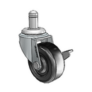 USA 2"x0.8125" Soft Rubber Wheel Side-Lock Caster with 7/16"x7/8" Grip Ring