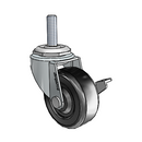 USA 2"x0.8125" Soft Rubber Wheel Side-Lock Caster with 5/16"-18UNCx1" Thread