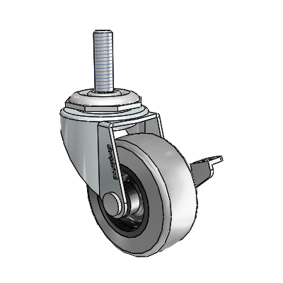 USA 2"x0.8125" TPR Wheel Side-Lock Caster with 5/16"-18UNCx1" Thread