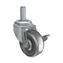USA 2"x0.8125" Hard Rubber Wheel Side-Lock Caster with 3/8"-16UNCx1" Thread